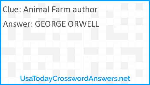 Animal Farm author Answer