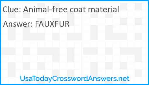 Animal-free coat material Answer