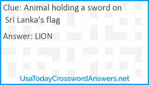 Animal holding a sword on Sri Lanka's flag Answer