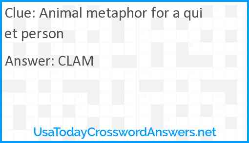 Animal metaphor for a quiet person Answer