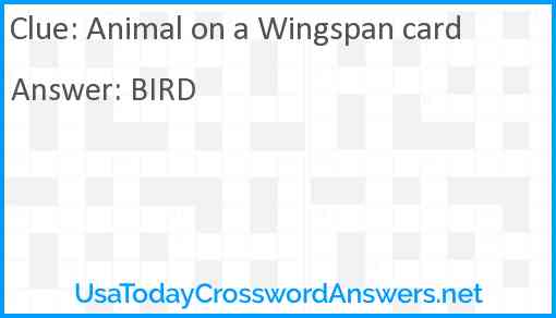 Animal on a Wingspan card Answer
