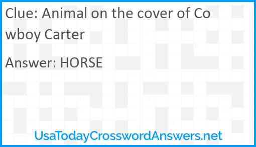 Animal on the cover of Cowboy Carter Answer