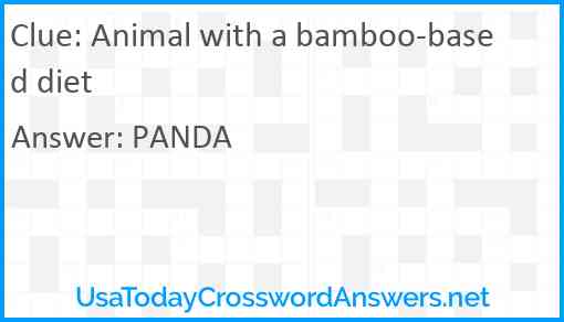 Animal with a bamboo-based diet Answer