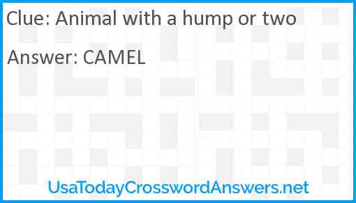 Animal with a hump or two Answer