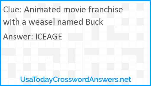 Animated movie franchise with a weasel named Buck Answer