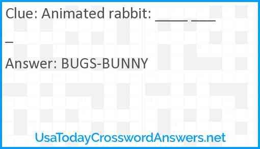 Animated rabbit: ____ ____ Answer