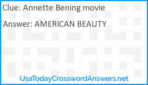 Annette Bening movie Answer