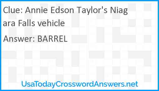 Annie Edson Taylor's Niagara Falls vehicle Answer