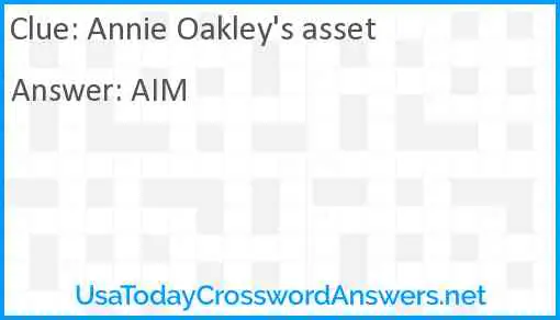 Annie Oakley's asset Answer