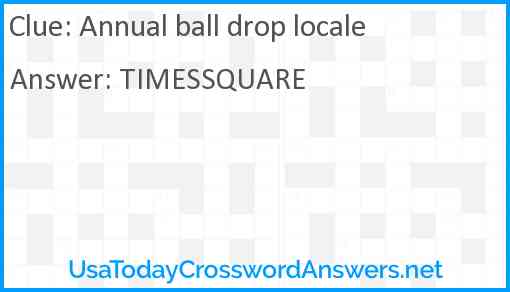 Annual ball drop locale Answer