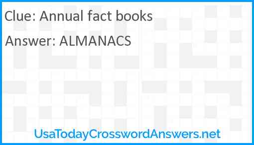 Annual fact books Answer