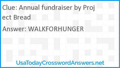 Annual fundraiser by Project Bread Answer