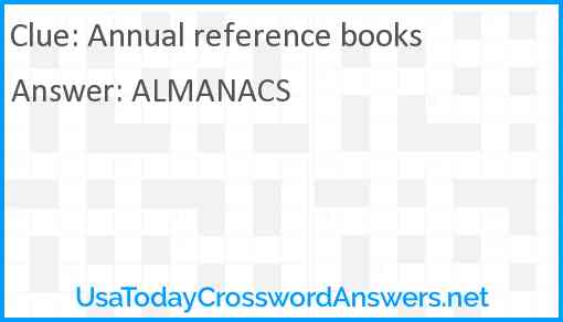 Annual reference books Answer