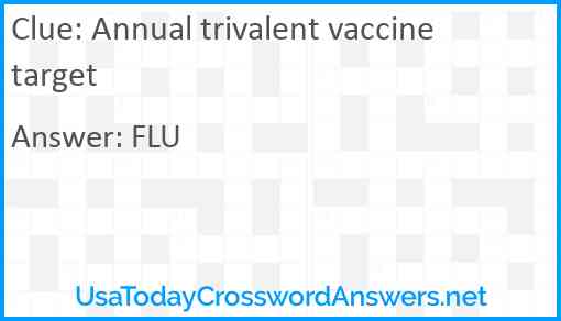 Annual trivalent vaccine target Answer