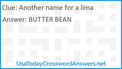 Another name for a lima Answer