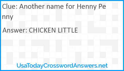 Another name for Henny Penny Answer