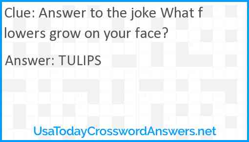 Answer to the joke What flowers grow on your face? Answer