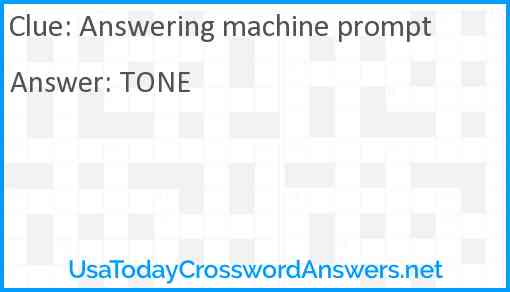 Answering machine prompt Answer