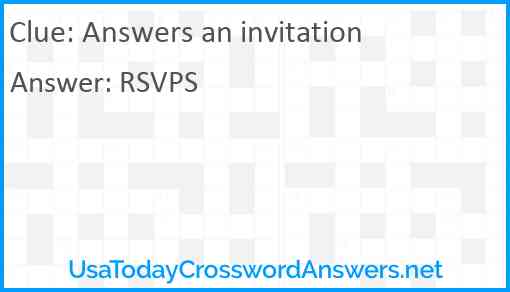 Answers an invitation Answer