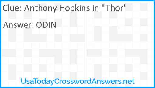 Anthony Hopkins in "Thor" Answer