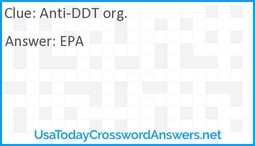 Anti-DDT org. Answer