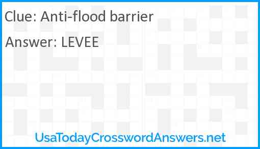 Anti-flood barrier Answer