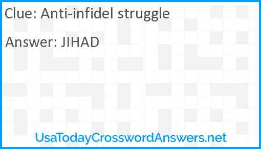 Anti-infidel struggle Answer