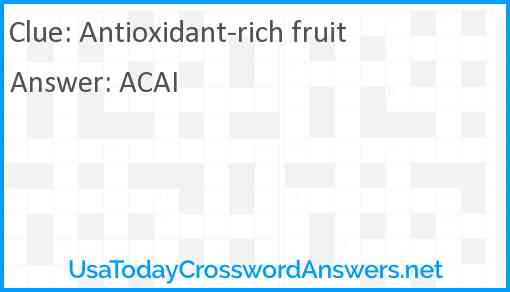 Antioxidant-rich fruit Answer