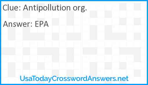 Antipollution org. Answer