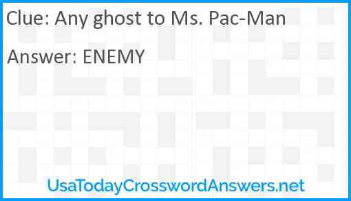 Any ghost to Ms. Pac-Man Answer