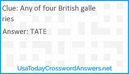 Any of four British galleries Answer