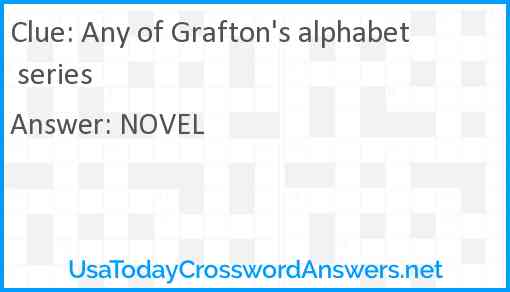 Any of Grafton's alphabet series Answer