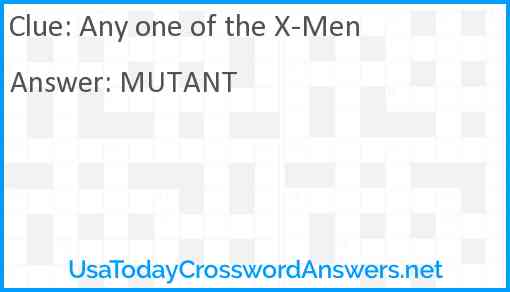 Any one of the X-Men Answer