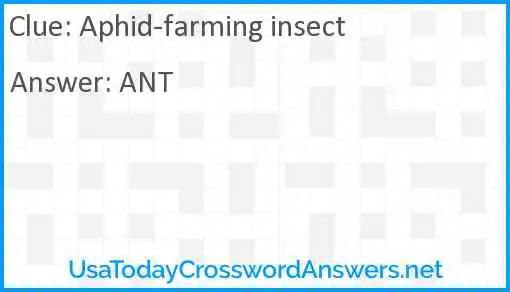 Aphid-farming insect Answer