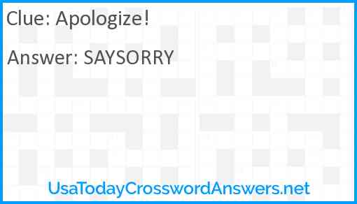 Apologize! Answer