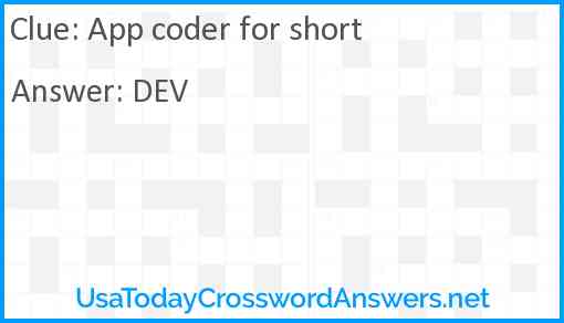 App coder for short Answer