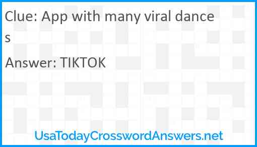 App with many viral dances Answer