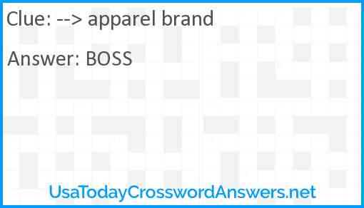 --> apparel brand Answer