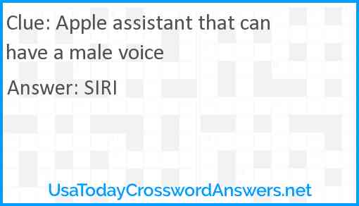 Apple assistant that can have a male voice Answer