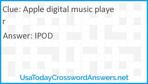 Apple digital music player Answer