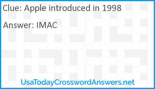 Apple introduced in 1998 Answer