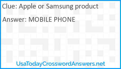Apple or Samsung product Answer