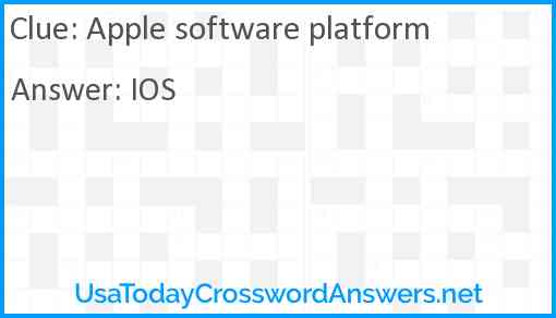 Apple software platform Answer