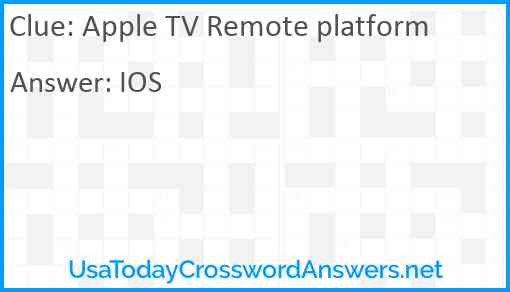 Apple TV Remote platform Answer