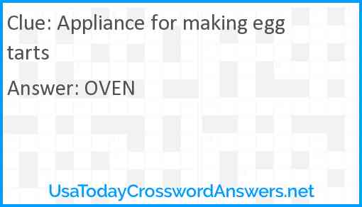 Appliance for making egg tarts Answer