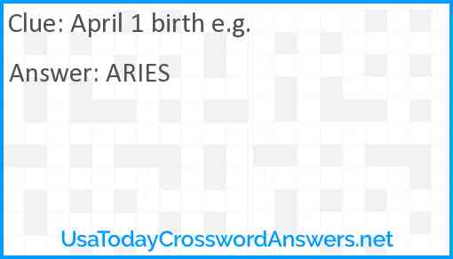 April 1 birth e.g. Answer