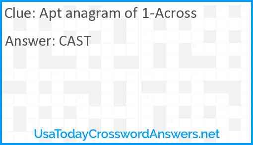 Apt anagram of 1-Across Answer