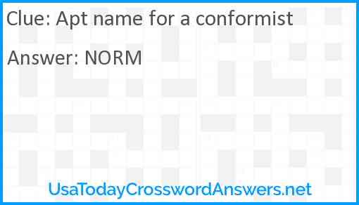 Apt name for a conformist Answer