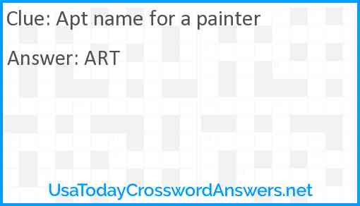 Apt name for a painter Answer