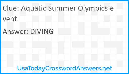 Aquatic Summer Olympics event Answer